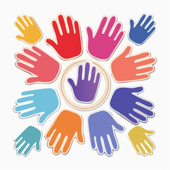 Fototapeta premium Colorful Hands Forming a Circle