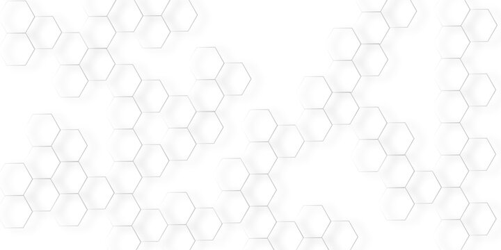 Gray stroke hexagon like honeycomb seamless geometric polygonal repeatable pattern abstract monochrome element vector illustrator design in white background used as wallpaper, business card etc.