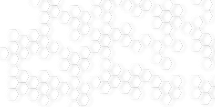 Gray stroke hexagon like honeycomb seamless geometric polygonal repeatable pattern abstract monochrome element vector illustrator design in white background used as wallpaper, business card etc.