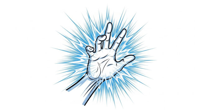 Hand with palm facing outward gesture.