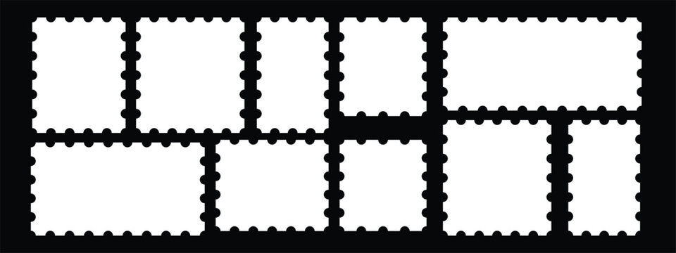 Postage stamp borders set vector illustrationSet of Blank Postage Stamps. Vector illustration.

