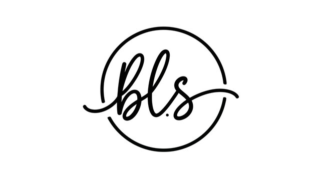 Elegant Circle Logo with Script Font "bls"