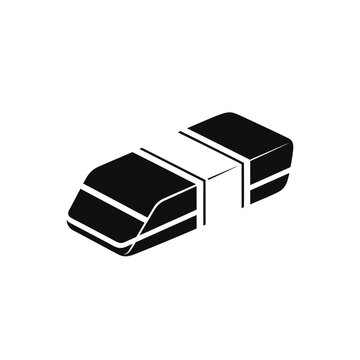 Eraser icon, graphic resource, simple design, office supply, isolated on white background