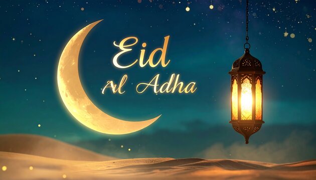 Eid Al Adha Crescent Moon Lantern.