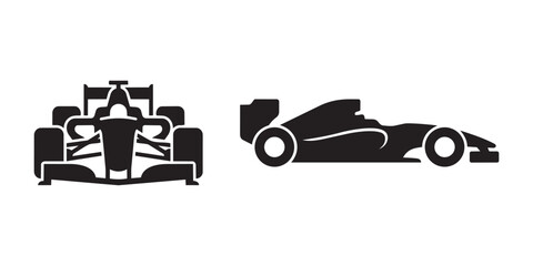 Fototapeta premium Racing Car Pit Stop Formula Sport Icon Set Vector
