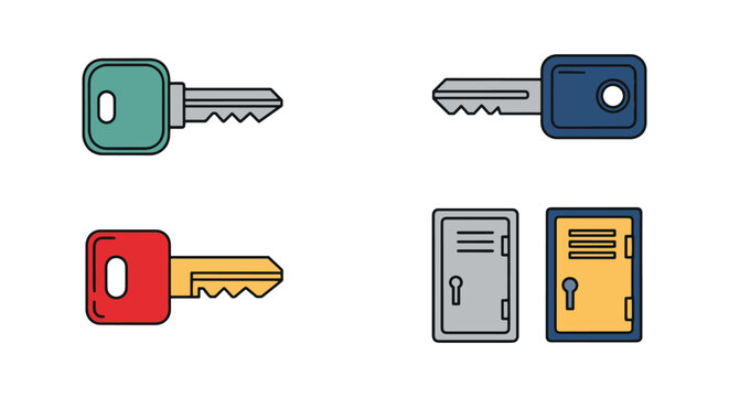 Locker Key Line art vector minimal decorative abstract