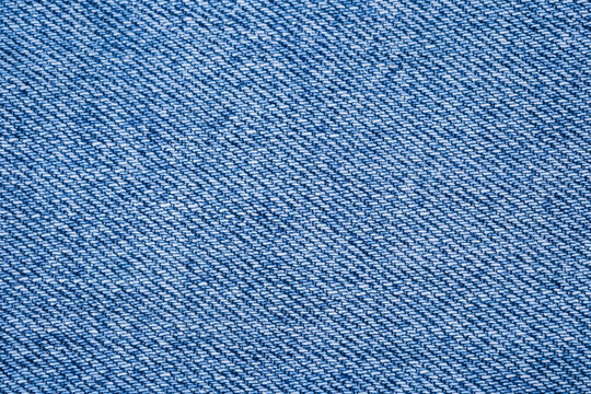 Close up of blue denim fabric texture