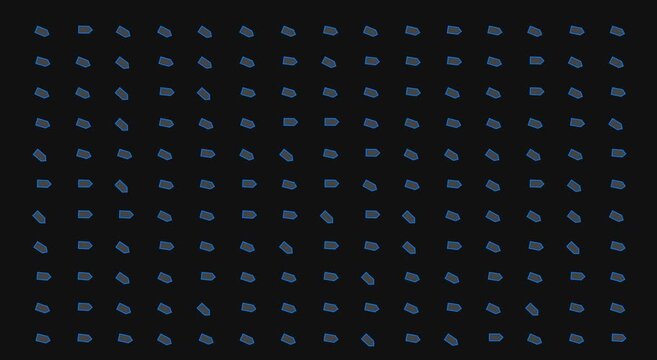 Abstract digital grid pattern with rotating geometric arrow animation