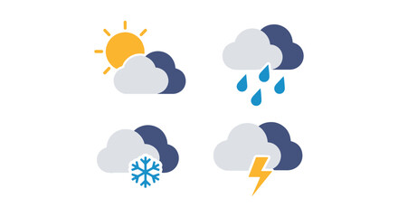 Obraz premium forecast Line art vector set modern simple shapes illustration