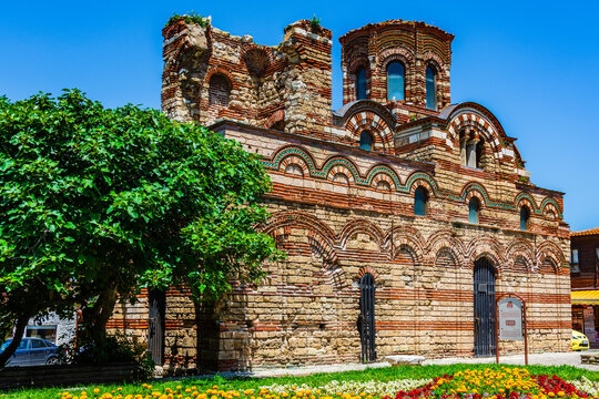Ancient Christ Pantocrator Church in city Nessebar, Bulgaria