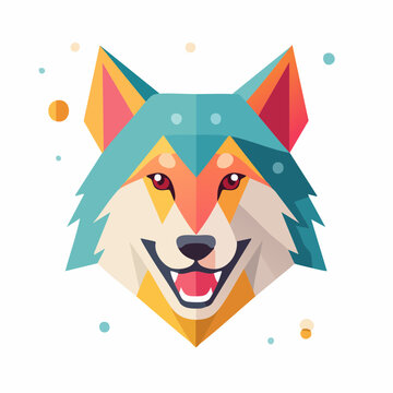 Geometric Wolf Head Illustration
