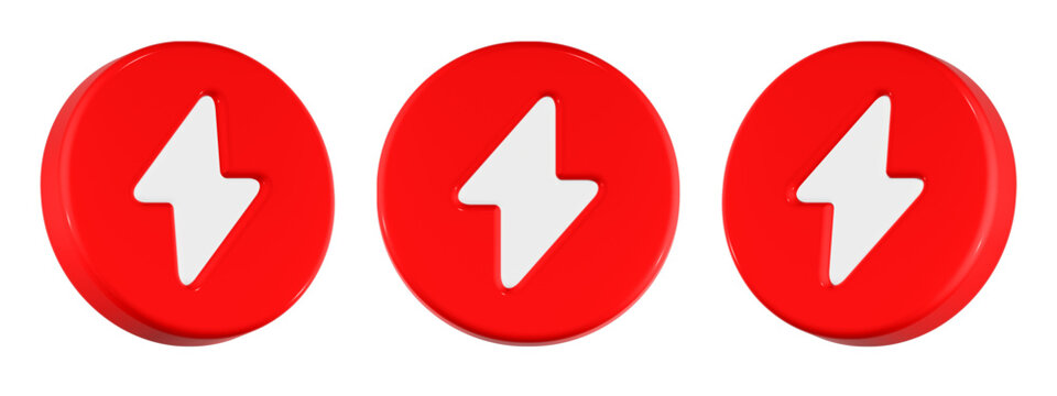 bold icon 3d render circle button