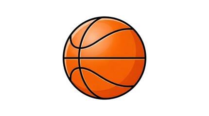 Obraz premium Orange basketball on white background