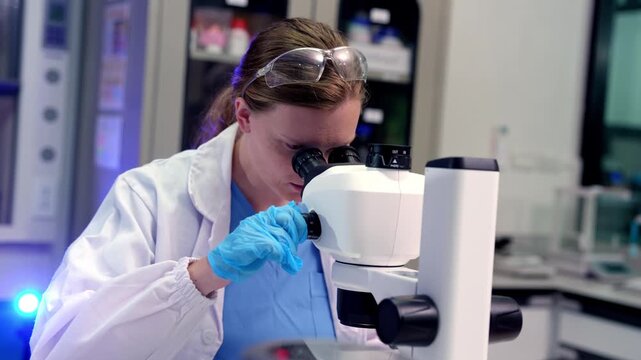 Microscopy research breakthroughs in laboratory science modern lab educational content clinical environment close-up viewpoint