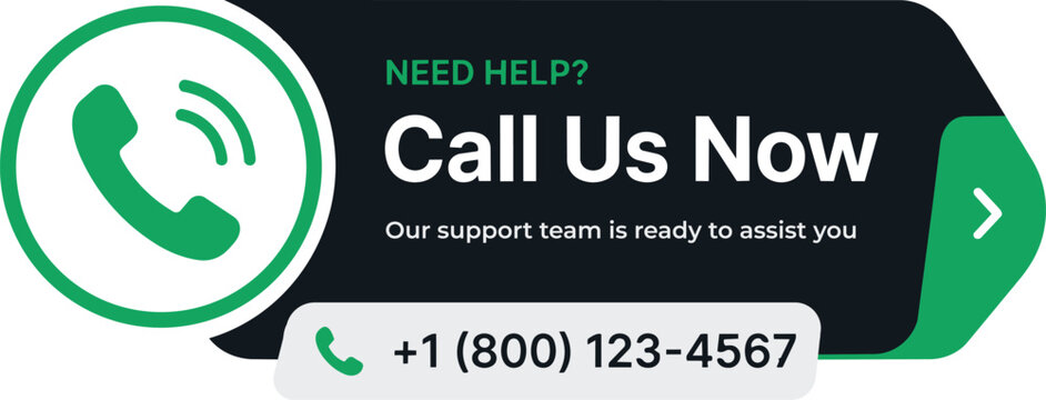Need help call us now business banner flat vector design