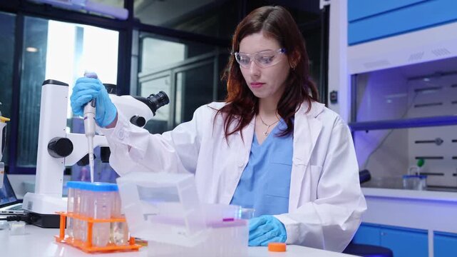 Scientific research experiment laboratory image series modern environment close-up view innovative concepts