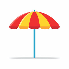 Obraz premium Red and Yellow Striped Beach Umbrella
