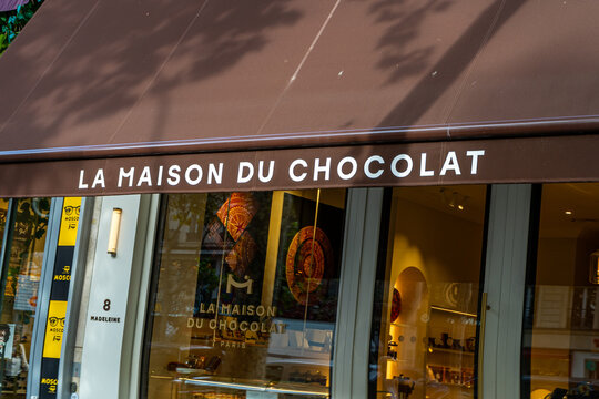 La Maison du Chocolat Paris shop window. Paris city old street, France house tourist center. Travel France. Building architecture. Paris, France - October 29, 2025