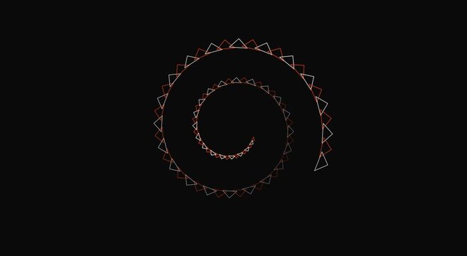 Abstract geometric spiral animation with rotating triangle patterns animation