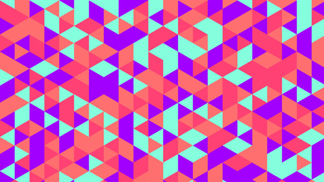 Vibrant Abstract Geometric Triangle Pattern Background with Colorful Retro Memphis Design
