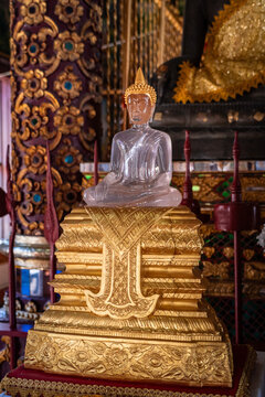 Chiang Mai Buddhist Temple Interior Golden Buddha Ornate Thailand
