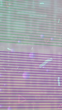 Vertical video: Lavender sphere appearing, cluster moving, bubbles drifting, lines sweeping for UI