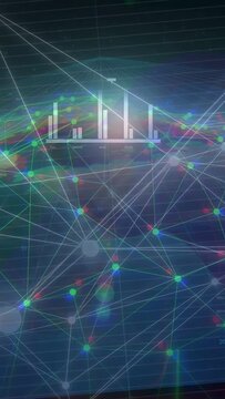 Vertical video: Network HUD receiving guide appearing, nodes pulsing, arcs drawing, showing trends