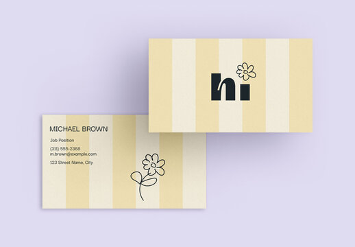 Business Card with Whimsical Flower