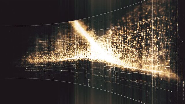 Futuristic screen display matrix, hi-tech digital data telemetry with encrypted numbers, display dynamic background for computer desktop screen display format