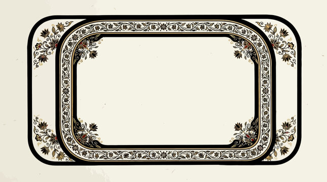 Vintage ornamental double rectangular frame with intricate floral patterns.
