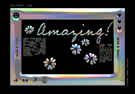 Iridescent Chrome Text Effect