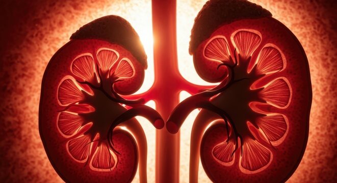 Human kidneys with visible internal structure