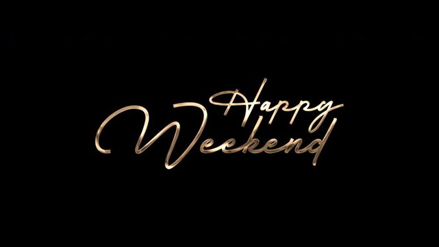 Elegant golden script wishing happiness on black background