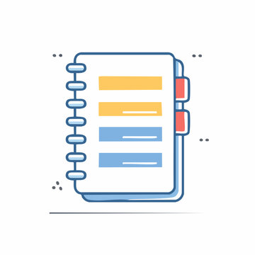 Spiral Notebook with Tabs and Lined Pages Icon