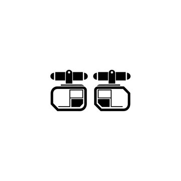 Pair of Black Tire Pressure Monitoring System Sensors on White Background