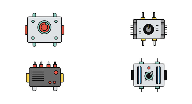 rectifier Line art vector set modern abstract design