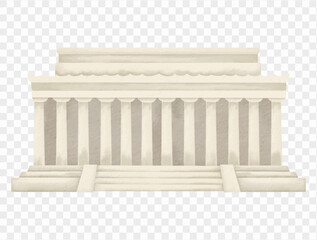 Fototapeta premium Watercolor classical memorial building patriotic architecture illustration Vector.