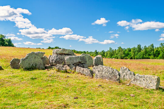 Ancient Passage grave on a meadow