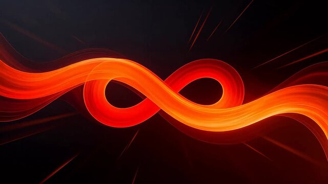 Abstract glowing orange infinity symbol