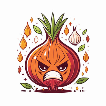 Angry Onion Character Illustration