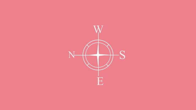 Aesthetic Compass Motion Graphic on Pink Background