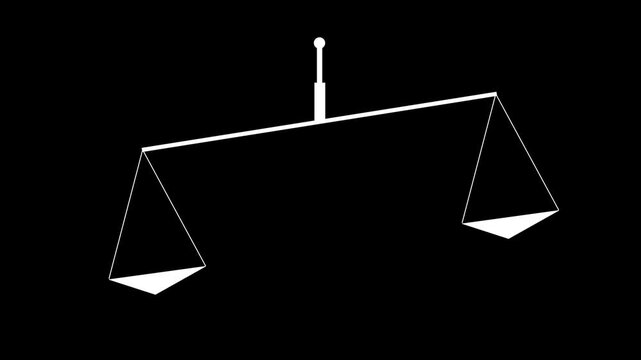 Minimalist Law and Justice Scale Animation on Black