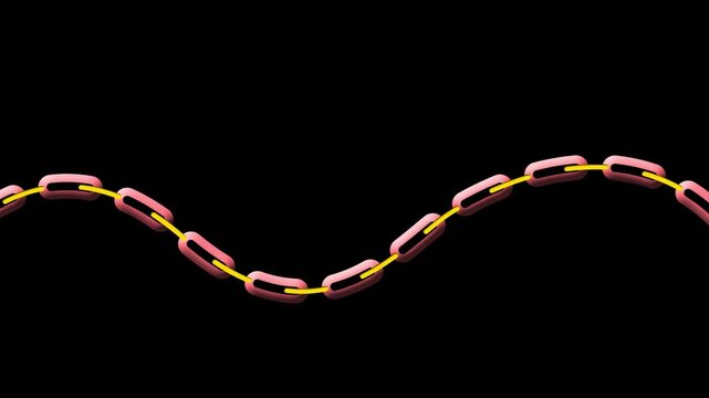 Abstract 3D Wavy Pink Chain Link Animation