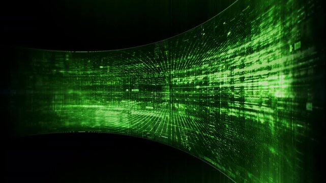 Futuristic screen display matrix, hi-tech digital data telemetry with encrypted numbers, display dynamic background for computer desktop screen display format