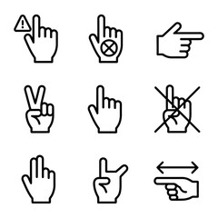 Fototapeta premium Set of hand gesture icons, vector