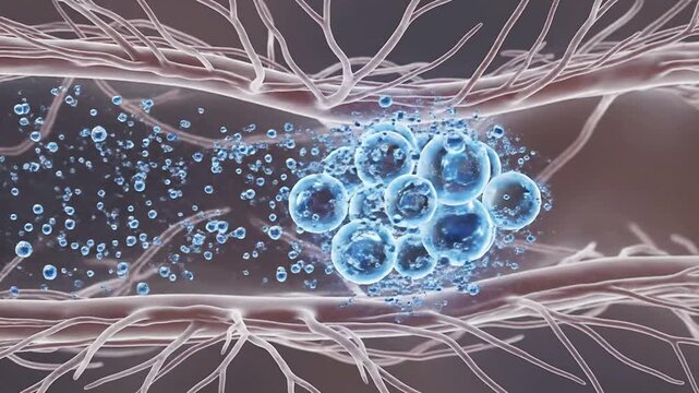 Microscopic Fluid Dynamics Visualization of Hyaluronic Acid Particles Interacting Within Vascular Structure in 4K