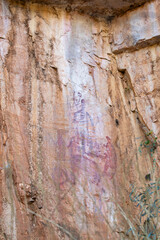 Naklejka premium Australian Aboriginal mythology painted on rock galleries, Northern Territory. 