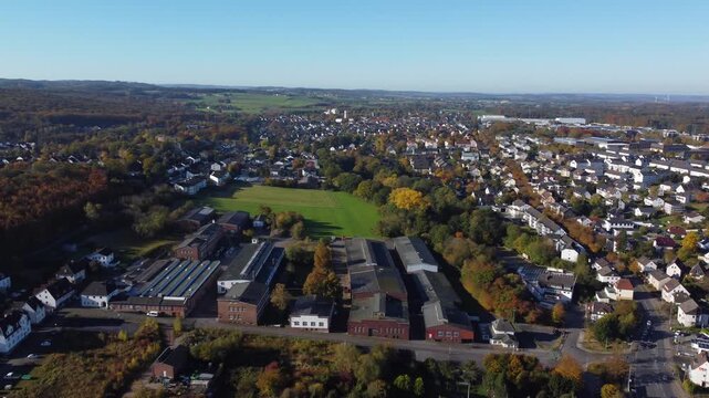 German town menden in sauerland aerial view