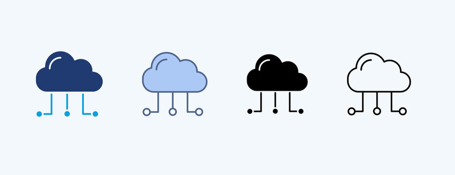Cloud Computing Multiple Icon Illustration Vector