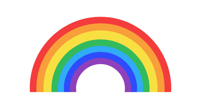 Vibrant rainbow illustration against white background for graphic design